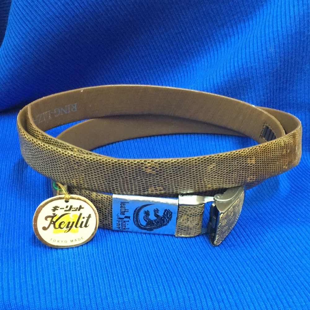 Keylut Leather rink-Lizad Ratchet Belt NWT
